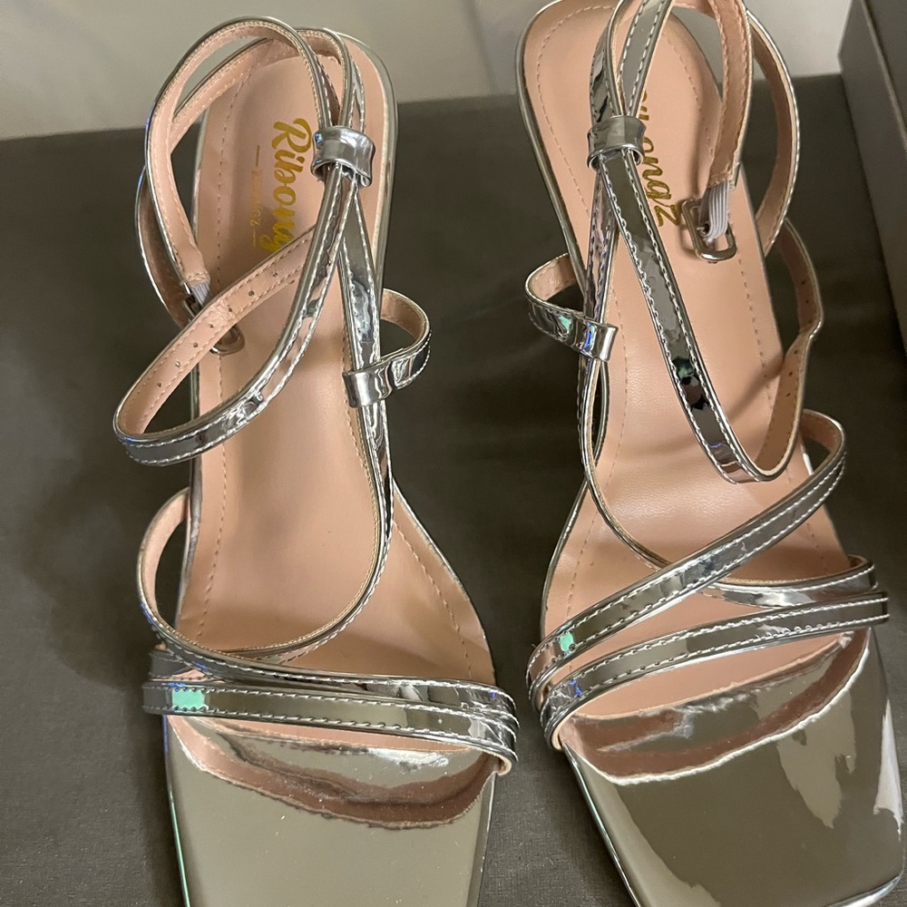 Silver Strappy Women's Sandals